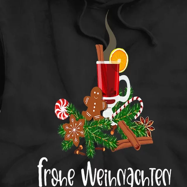 Frohe Weihnachten German Merry Christmas Gluhwein Tie Dye Hoodie