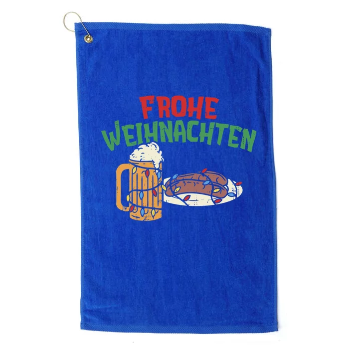 Frohe Weihnachten Gery Christmas Beer Bratwurst Gift Platinum Collection Golf Towel