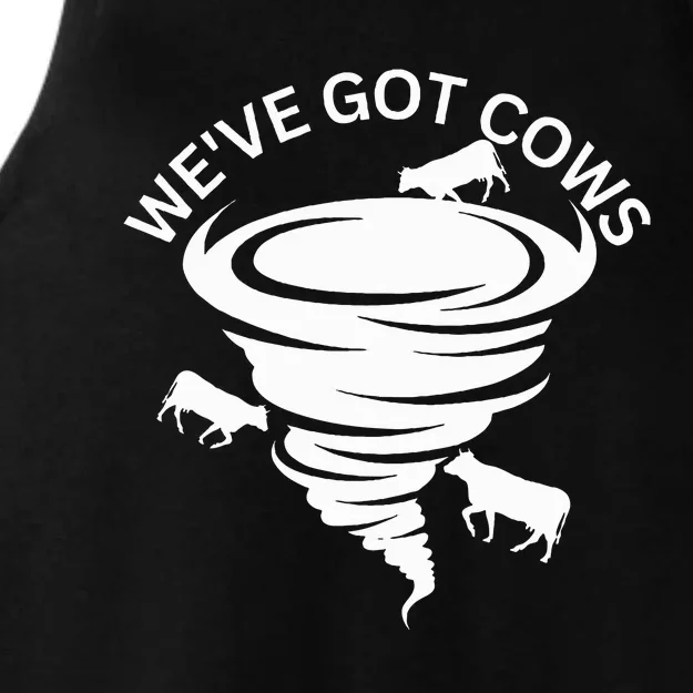 Funny WeVe Got Cows Tornado Storm Chaser Ladies Tri-Blend Wicking Tank