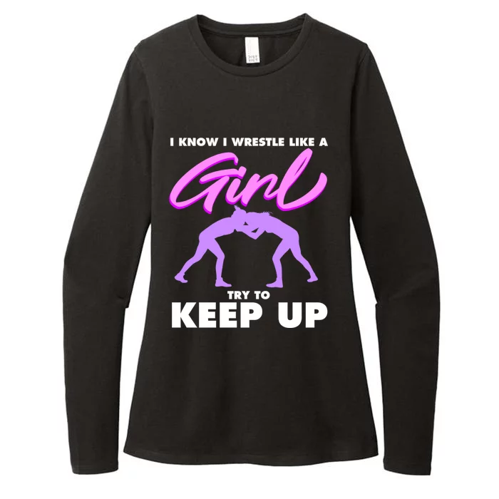 Funny Wrestler Gift Cool Female Wrestling Lover Athlete Gift Womens CVC Long Sleeve Shirt