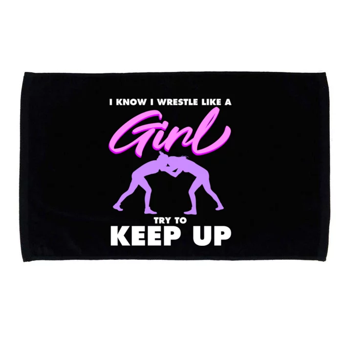 Funny Wrestler Gift Cool Female Wrestling Lover Athlete Gift Microfiber Hand Towel