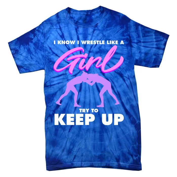 Funny Wrestler Gift Cool Female Wrestling Lover Athlete Gift Tie-Dye T-Shirt