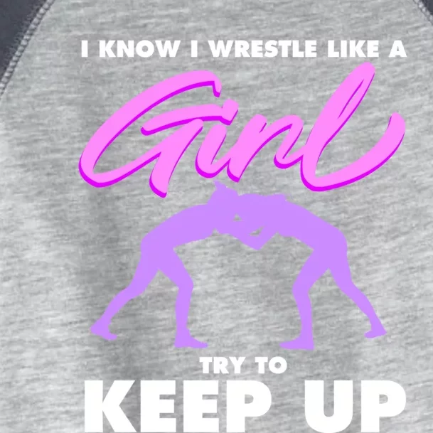 Funny Wrestler Gift Cool Female Wrestling Lover Athlete Gift Toddler Fine Jersey T-Shirt