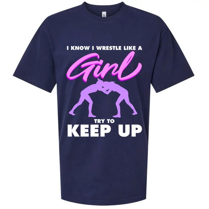 Funny Wrestler Gift Cool Female Wrestling Lover Athlete Gift Sueded Cloud Jersey T-Shirt