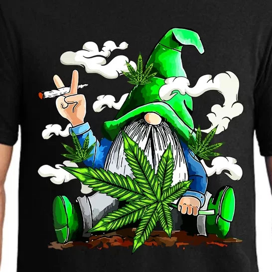 Funny Weed Gnome Marijuana Pot Leaf 420 St Patricks Day Pajama Set