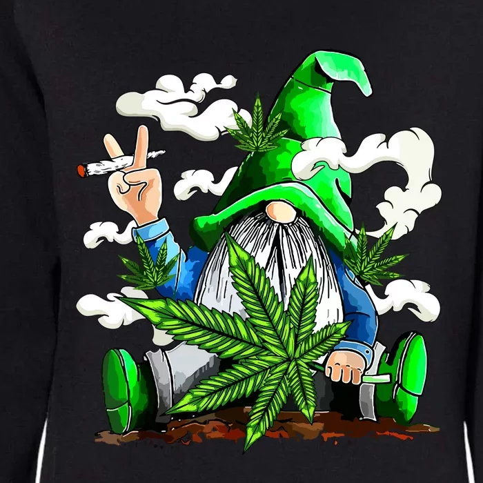 Funny Weed Gnome Marijuana Pot Leaf 420 St Patricks Day Womens California Wash Sweatshirt