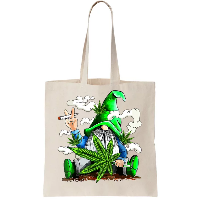 Funny Weed Gnome Marijuana Pot Leaf 420 St Patricks Day Tote Bag