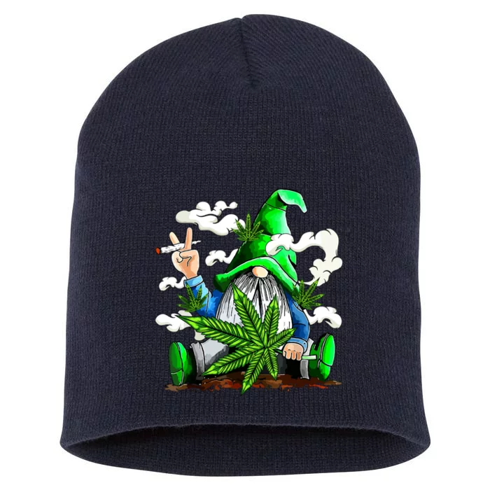 Funny Weed Gnome Marijuana Pot Leaf 420 St Patricks Day Short Acrylic Beanie