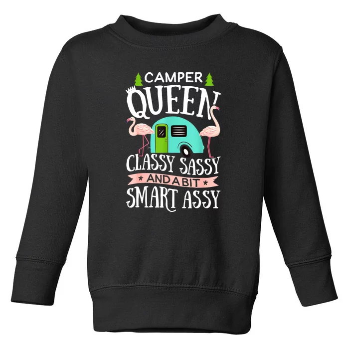 Funny Women Girl Camping Rv Camper Queen Classy Sassy Smart Gift Toddler Sweatshirt