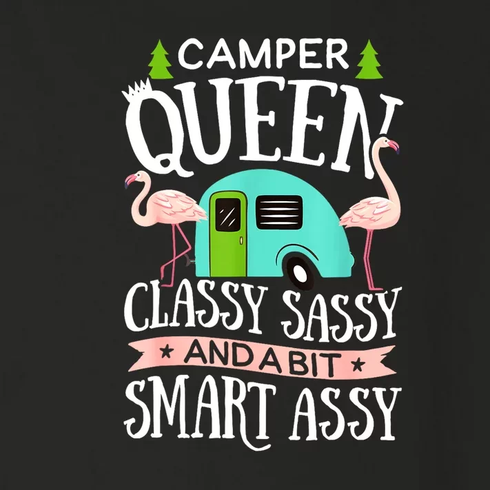 Funny Women Girl Camping Rv Camper Queen Classy Sassy Smart Gift Toddler Long Sleeve Shirt