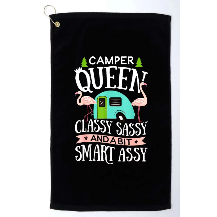 Funny Women Girl Camping Rv Camper Queen Classy Sassy Smart Gift Platinum Collection Golf Towel