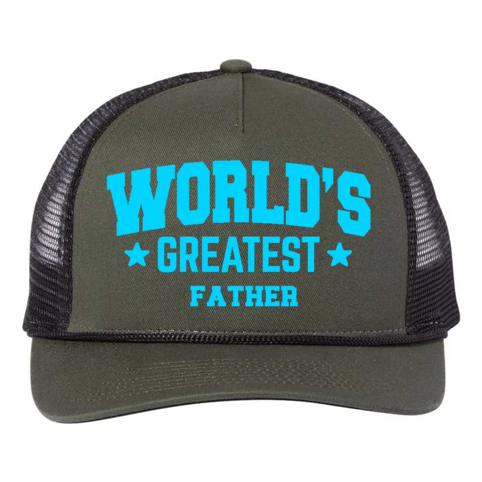 Father Worlds Greatest Blue Gift Retro Rope Trucker Hat Cap