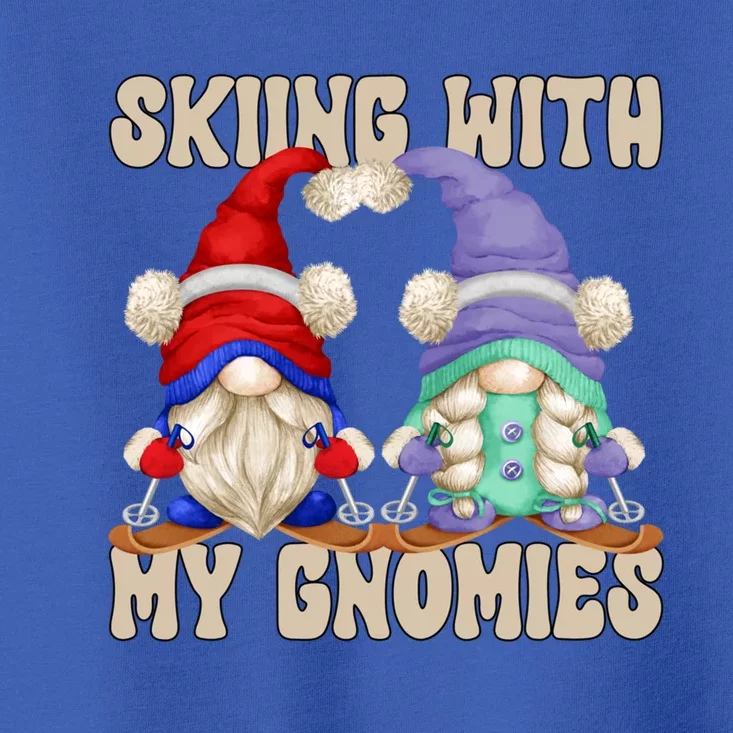 Funny Winter Gnome Ski Mom And Dad Skiing With My Gnomies Cute Gift Toddler T-Shirt