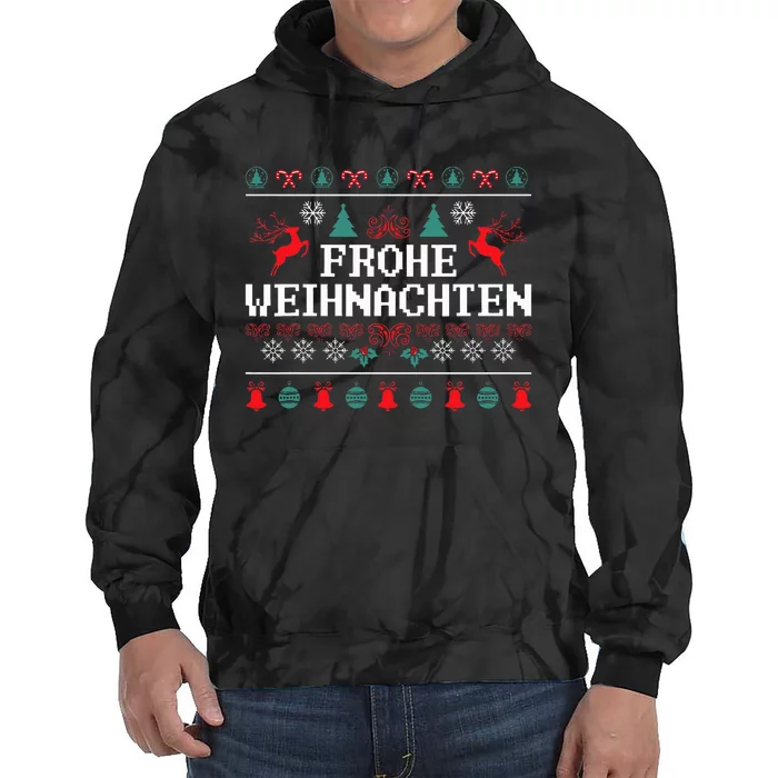 Frohe Weihnachten German Merry Christmas Holidays Germany Tie Dye Hoodie