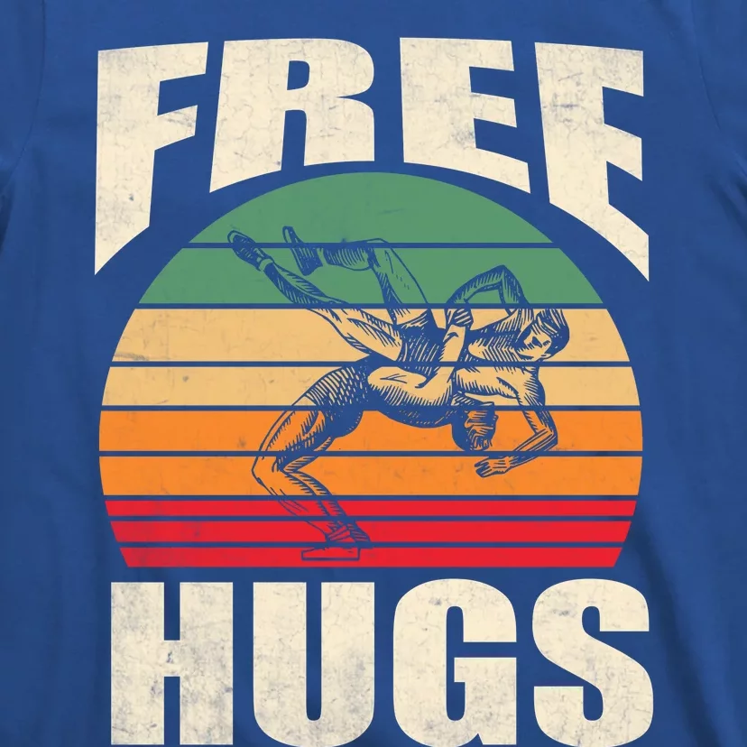 Funny Wrestling Gift Funny Free Hugs Wrestling Gift T-Shirt