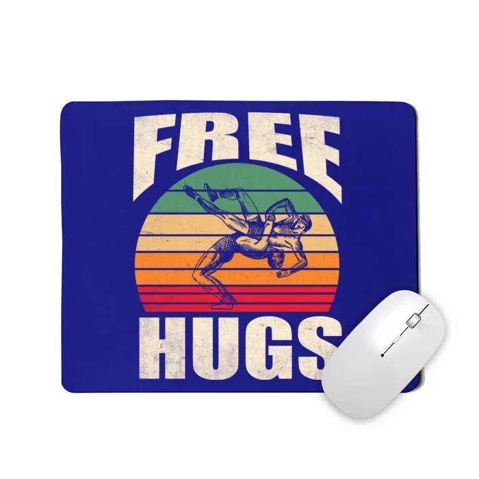 Funny Wrestling Gift Funny Free Hugs Wrestling Gift Mousepad