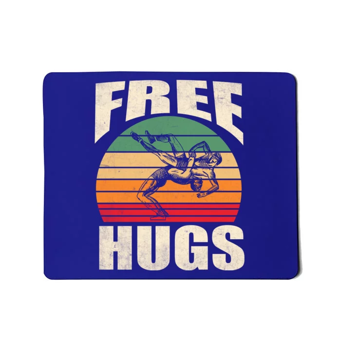 Funny Wrestling Gift Funny Free Hugs Wrestling Gift Mousepad