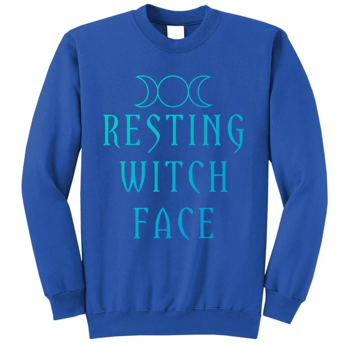 Funny Wiccan Goddess Moon Resting Witch Face Pagan Gift Tall Sweatshirt