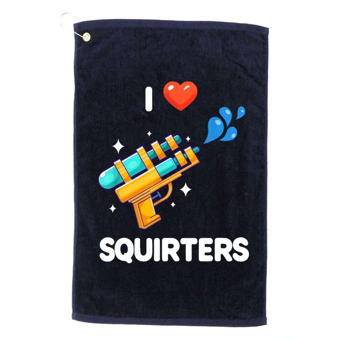 Funny Water Gun I Heart Squirters Funny I Love Squirters Platinum Collection Golf Towel