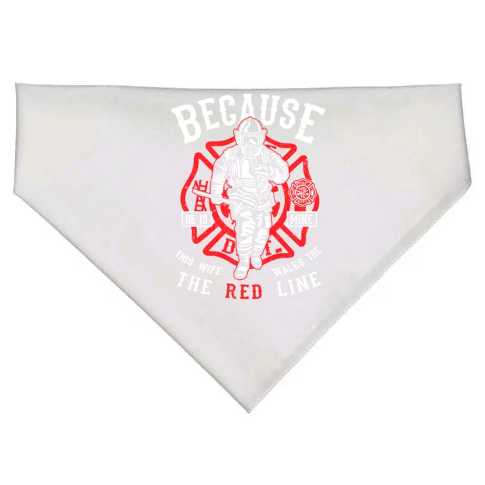 Firefighter Wife Gift Meaningful Gift This Wife Walks The Red Line USA-Made Doggie Bandana