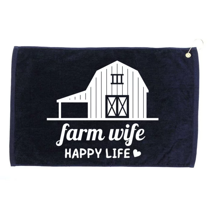 Farm Wife Happy Life Barn For Farmers And Farm Gift Grommeted Golf Towel