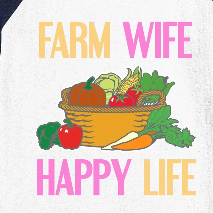 Farm Wife Happy Life Cool Awesome Retro Meaningful Gift Present Gift Cute Gift Baseball Sleeve Shirt