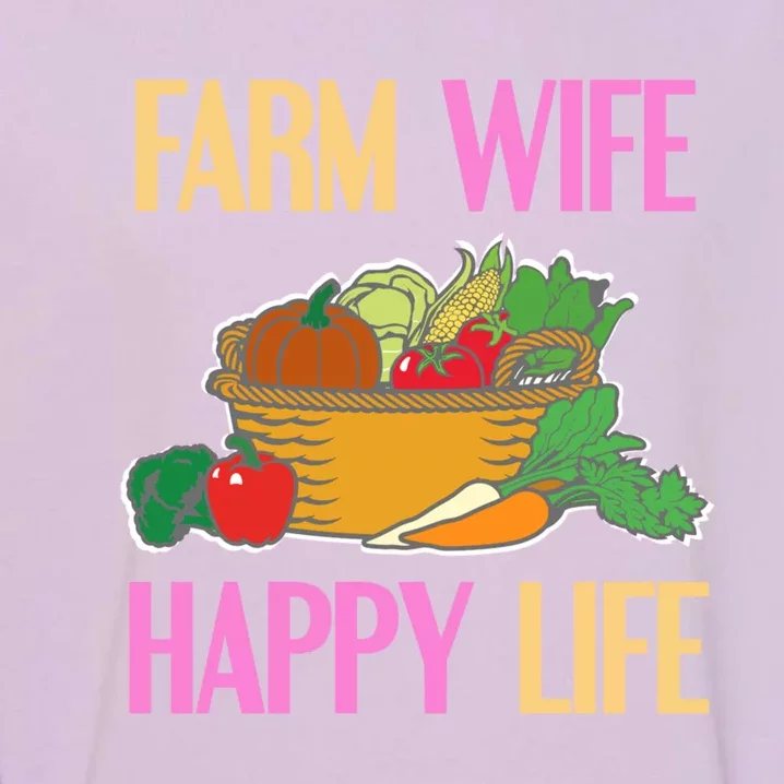 Farm Wife Happy Life Cool Awesome Retro Meaningful Gift Present Gift Cute Gift Garment-Dyed Sweatshirt