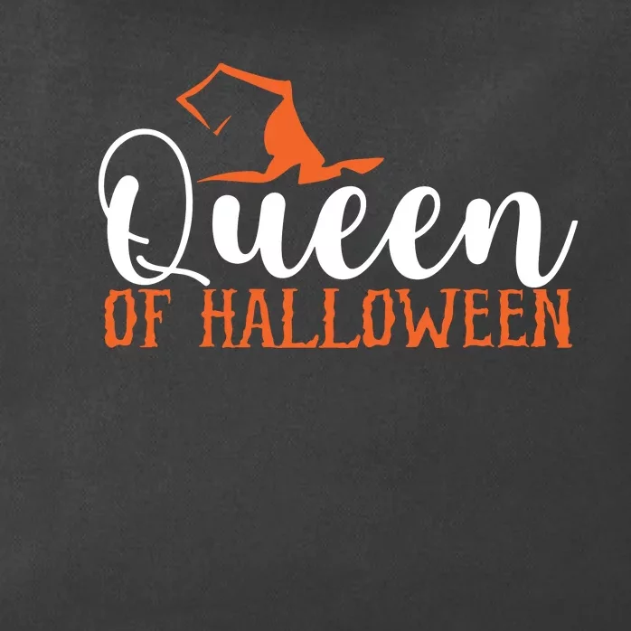 Funny Witch Hat Queen Of Halloween Zip Tote Bag