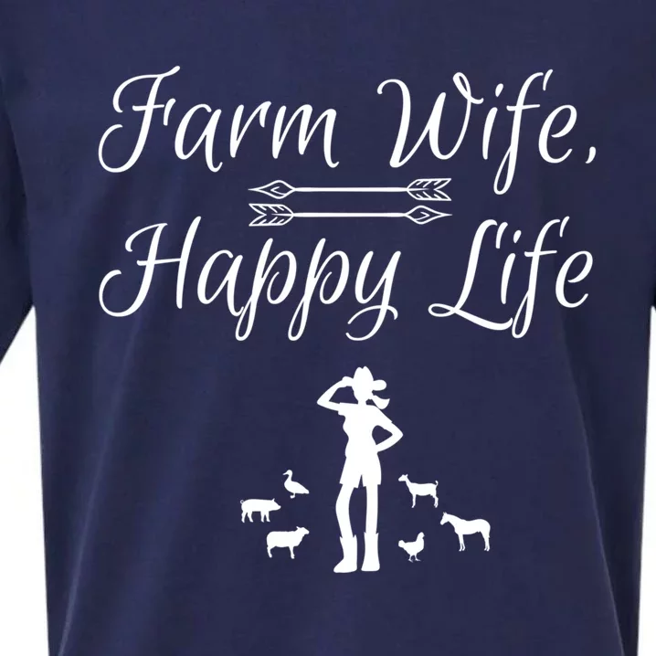 Farm Wife Happy Life Gift Sueded Cloud Jersey T-Shirt