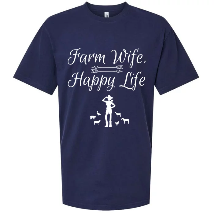 Farm Wife Happy Life Gift Sueded Cloud Jersey T-Shirt