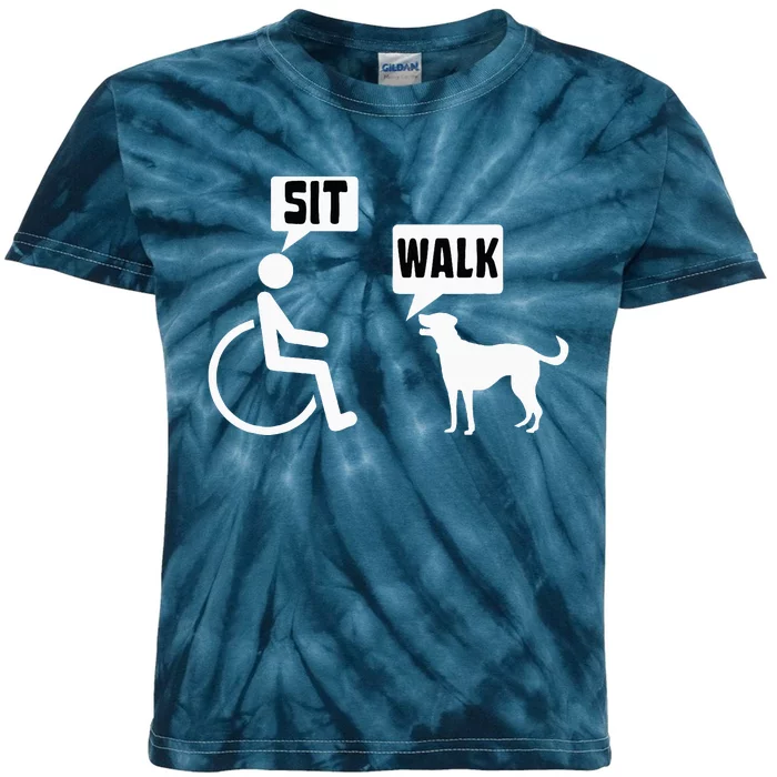 Funny Wheelchair Humor Joke For A Disability In A Wheelchair Kids Tie-Dye T-Shirt