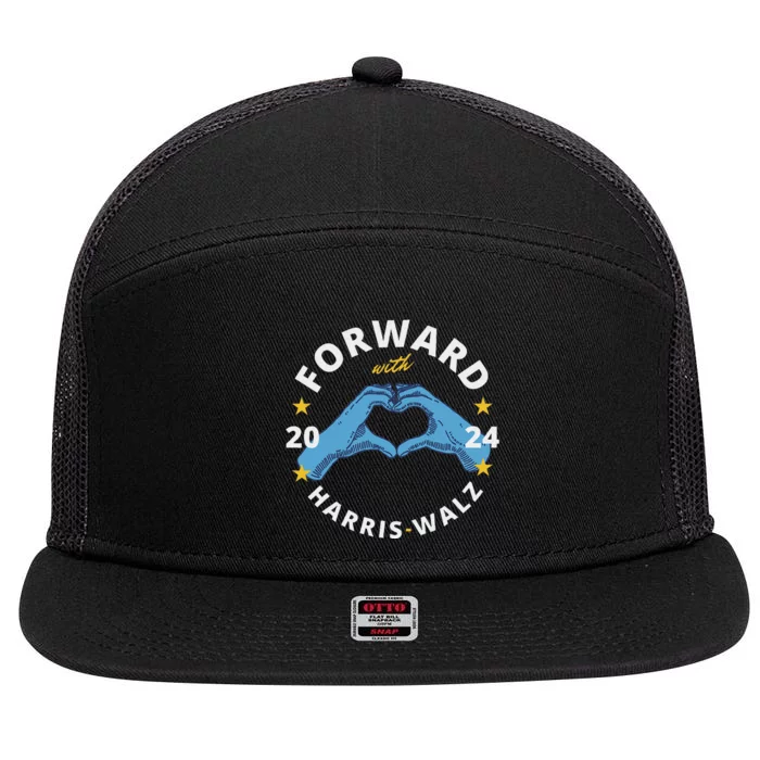 Forward With Harris Walz 7 Panel Mesh Trucker Snapback Hat