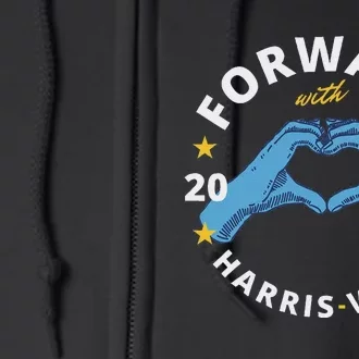 Forward With Harris Walz Full Zip Hoodie