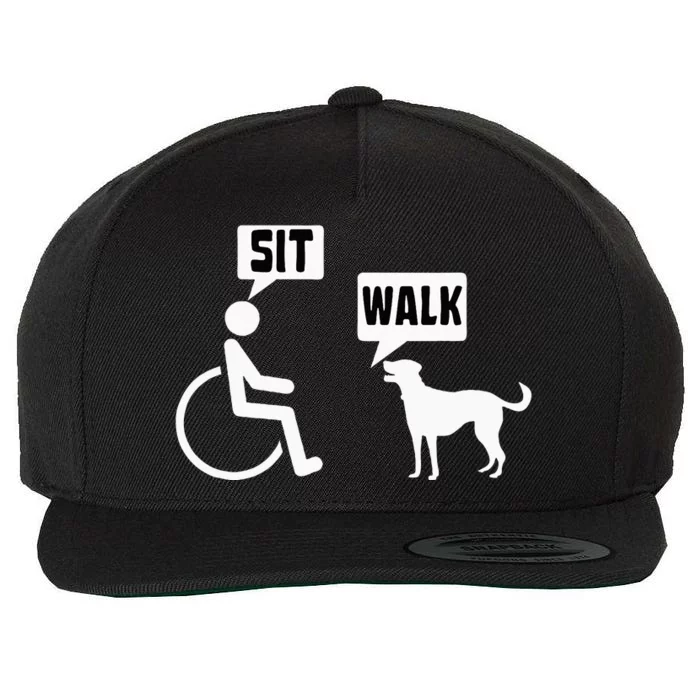 Funny Wheelchair Humor Joke For A Disability In A Wheelchair Wool Snapback Cap