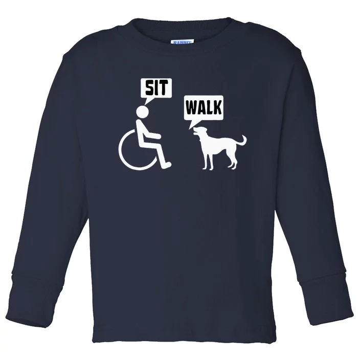 Funny Wheelchair Humor Joke For A Disability In A Wheelchair Toddler Long Sleeve Shirt