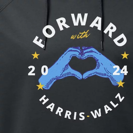 Forward With Harris Walz Performance Fleece Hoodie