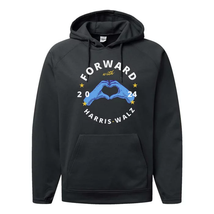 Forward With Harris Walz Performance Fleece Hoodie