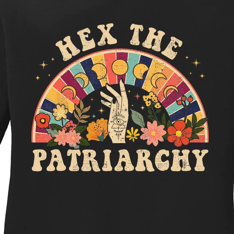 Feminist Witch Hex The Patriarchy Halloween Witch Vibes Ladies Long Sleeve Shirt