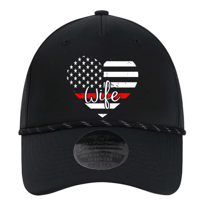 Firefighter Wife Heart Shape Us Flag Fire Fighter Spouse Gift Performance The Dyno Cap