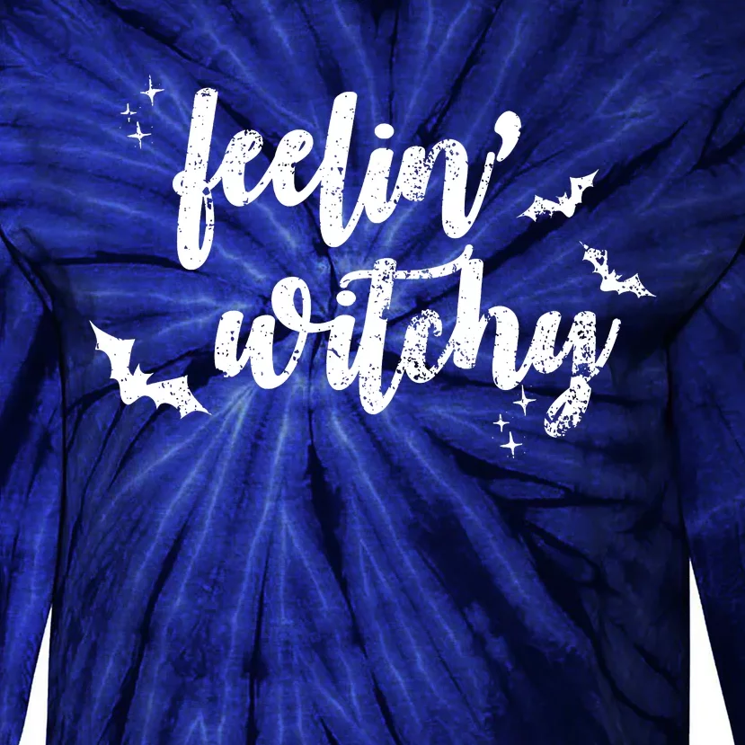 Feelin Witchy Halloween Tie-Dye Long Sleeve Shirt