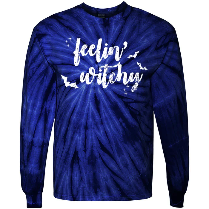 Feelin Witchy Halloween Tie-Dye Long Sleeve Shirt