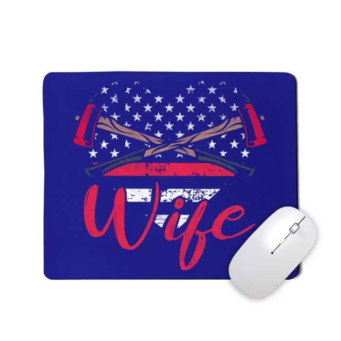 Firefighter Wife Heart Symbol Proud Fire Patriotic Spouse Gift Mousepad