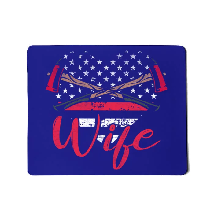 Firefighter Wife Heart Symbol Proud Fire Patriotic Spouse Gift Mousepad