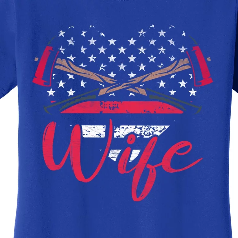 Firefighter Wife Heart Symbol Proud Fire Patriotic Spouse Gift Women's T-Shirt