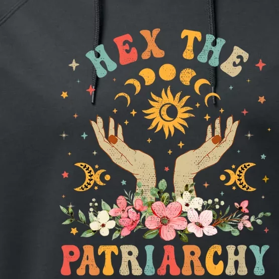 Feminist Witch Hex The Patriarchy Halloween Witch Vibes Performance Fleece Hoodie