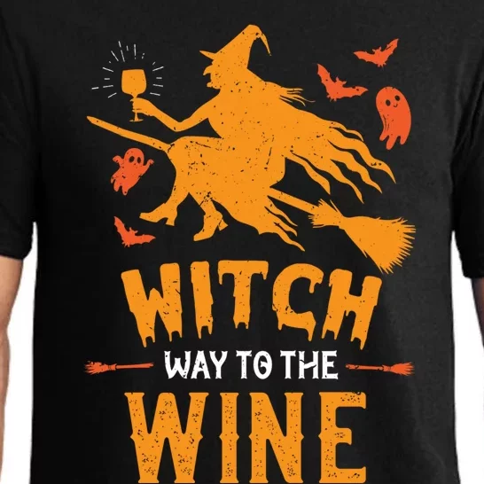 Funny Witch Halloween Costume. Witch Way To The Wine Pajama Set