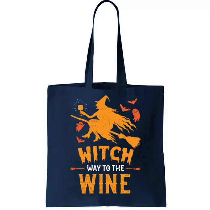 Funny Witch Halloween Costume. Witch Way To The Wine Tote Bag