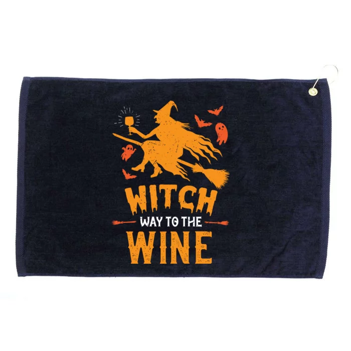 Funny Witch Halloween Costume. Witch Way To The Wine Grommeted Golf Towel