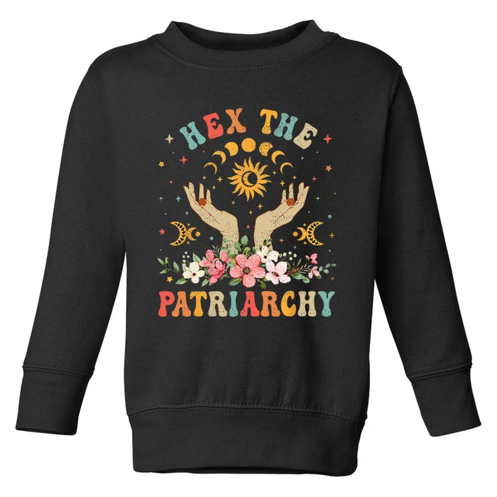 Feminist Witch Hex The Patriarchy Halloween Witch Vibes Toddler Sweatshirt