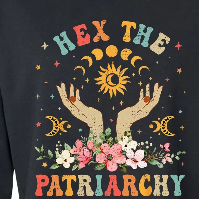 Feminist Witch Hex The Patriarchy Halloween Witch Vibes Cropped Pullover Crew